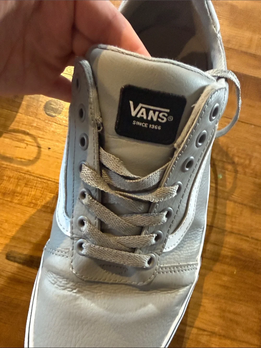 Mens Vans Old Skool Gray and White Leather Size 12 (w) - Picture 6 of 6